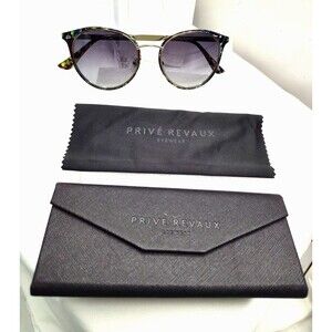 Prive Revaux Polarized Sunglasses Womens Woveseeker  Cat Black &Silver 52-19-148